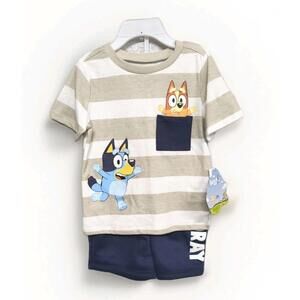 Nwt Baby Boys Bluey Short Set Size 18 Months